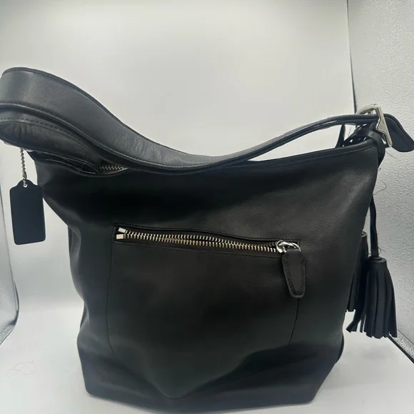 COACH Legacy Tassel Duffle Soft Leather Black Shoulder/Crossbody Bag 19889 - Picture 8 of 14